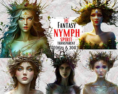 Fantasy Nymph Clipart 3d design digital download fantasy clipart fantasy nymph graphic design illustration nymph