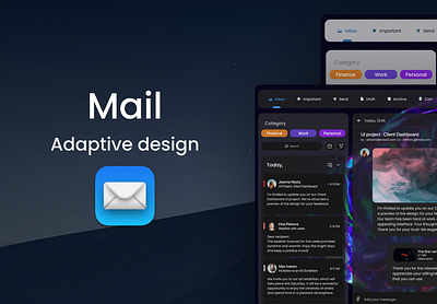 Adaptive mail design applatication branding courses design graphic design illustration it logo ui ux