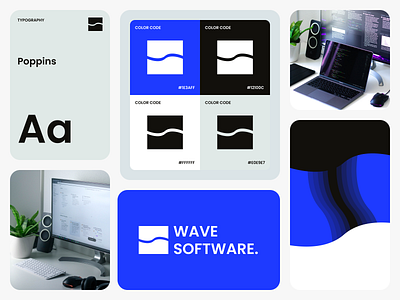 Wave software Logo branding character design color design finance graphic design logo logo design software software branding technology wave wave barnding