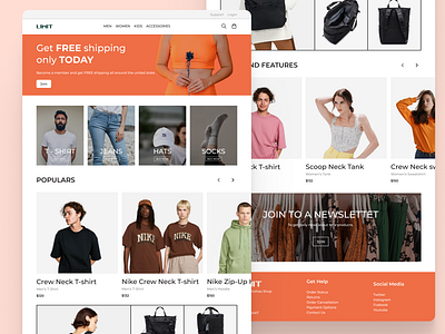 Clothes Shop Website ecommerce website online shop ui ui ux design user interface ux web design website website desogn