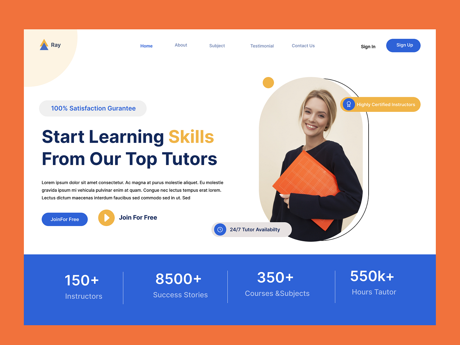 Elearning Hero Page.. Design by Raymond Abaya on Dribbble