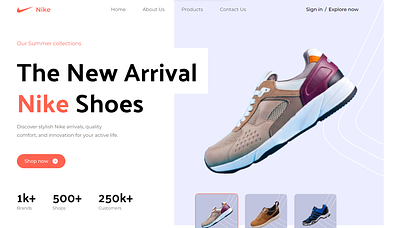 Nike-landing page app branding design graphic design illustration logo typography ui ux vector