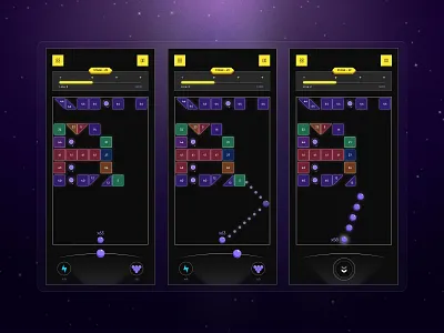 Bricks Breaker Game Re-Design app ball game bricks breaker design game game ui retro game