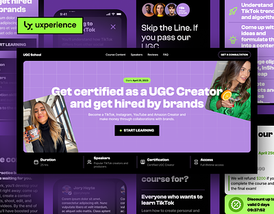 UGC School: Brand Identity, Website, UX/UI Design brand identity branding design landing page saas interface saas ux ui ui designer ux web web design webflow design webflow website website