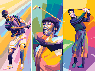 Golf colorful design fanart golf illustration pop art portrait portrait illustration portraiture sport vector vectorart wpap