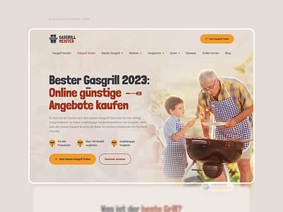 Gasgrill Master - Compare and find the perfect grill alexandersamar design gasgrill grill landing ui uiux ux webdesign website