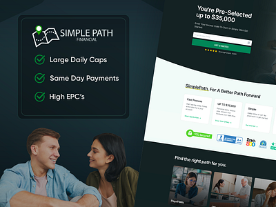 SimplePath Financial - Affiliate Offer affiliate branding brooks west design illustration landing page lead generation leads loans marketing media buying offer personal loan
