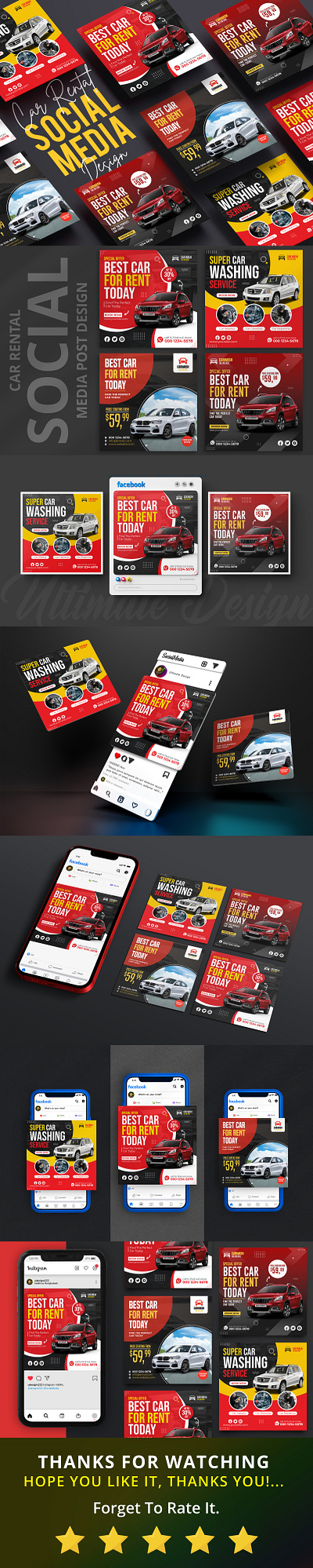 Car Rental Social Media Post Design Template ads advertising banner brand branding business corporate design designer facebook facebook post fashion fitness flyer graphic design instagram post marketing post social media social media post