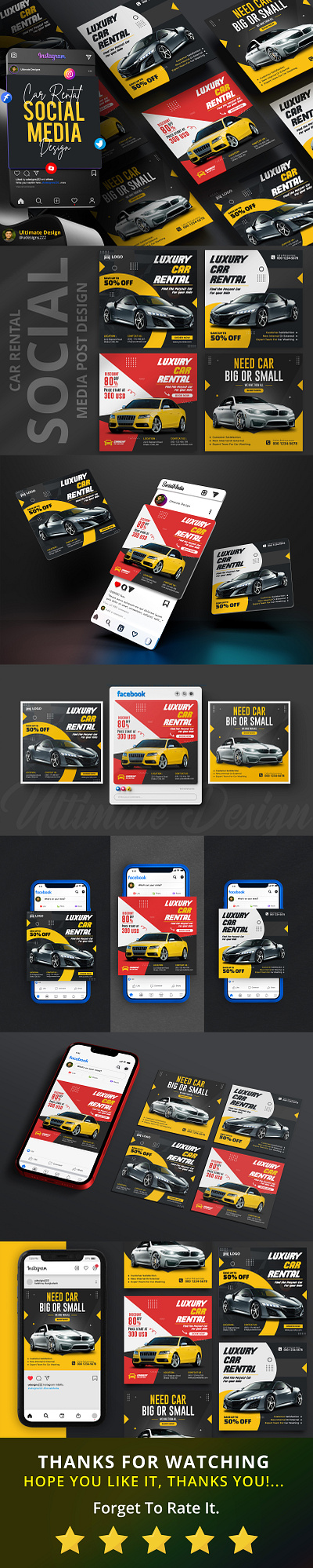 Car Sale And Rental Social Media Post Design Template ads advertising banner brand branding business corporate design designer facebook facebook post fashion fitness flyer graphic design instagram post marketing post social media social media post