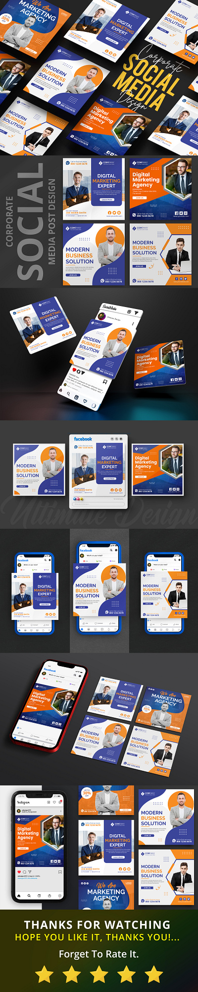 Corporate Social Media Post Design Template ads advertising banner brand branding business corporate design designer facebook facebook post fashion fitness flyer graphic design instagram post marketing post social media social media post