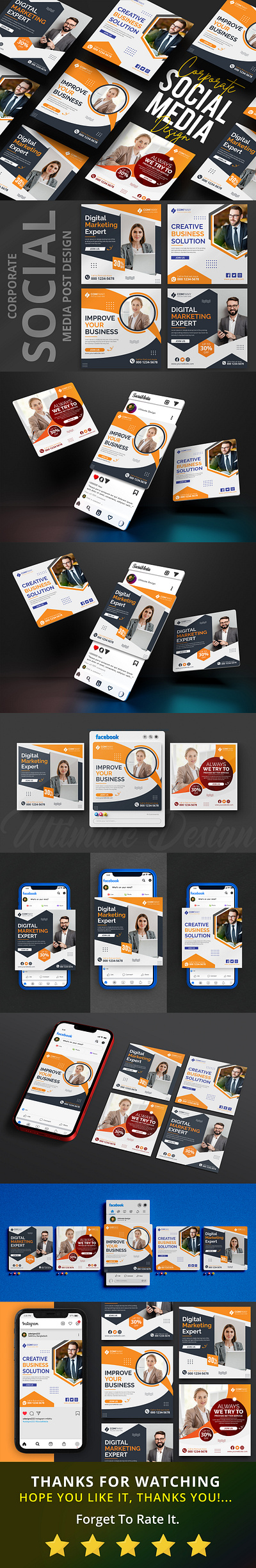 Corporate Social Media Post Design Template ads advertising banner brand branding business corporate design designer facebook facebook post fashion fitness flyer graphic design instagram post marketing post social media social media post