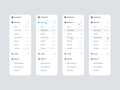 [Awario] Side Menu States app design design system interactions side menu states ui ux web