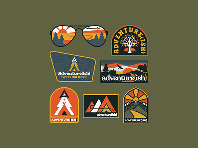 Adventure(ish) Outdoors Patch Concepts 1970s 1980s apparel badge branding camping design flat graphic design icon illustration lifestyle brand logo outdoors patch retro ui vintage