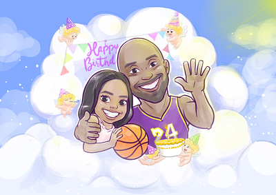 🎂 Remembering Kobe Bryant and his daughter, A Legend's Birthday animation basketball beehaya cartoon cartoon player cartoonofkobe gianna kobe24 kobebryant kobebryantbirthday kobebryantfamily losangeleslakers nba nbabasketball
