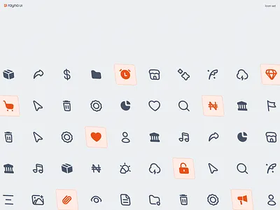 Rayna UI - Icon set component component library dashboard dashboard ui design design system figma figma design system graphic design icon icon pack icon set icon style illustration logo ui