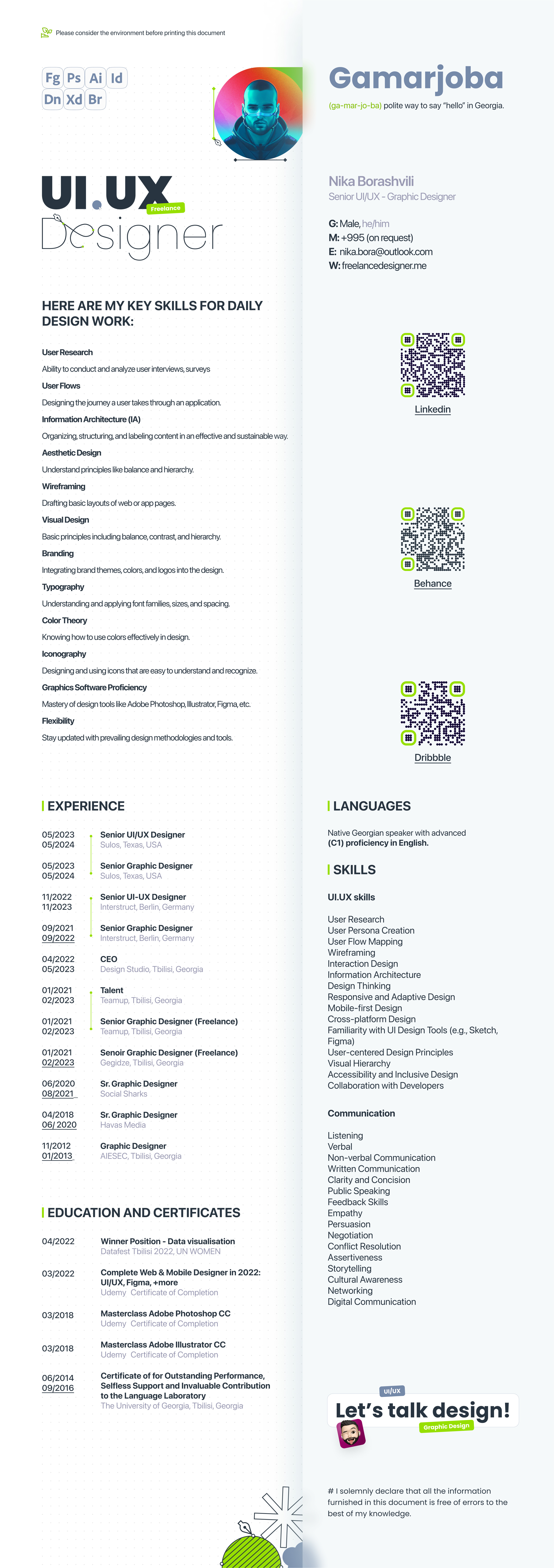 CV - Ui.Ux design - Curriculum Vitae creative cv curriculum vitae cv cv example cv template cv ui ux designer cv nickboratti nika borashvili ui uiux designer ux