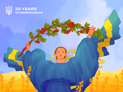 Independence Day of Ukraine art design studio digital art digital illustration drawing graphic design illustration independence monument photoshop procreate ukraine unity women
