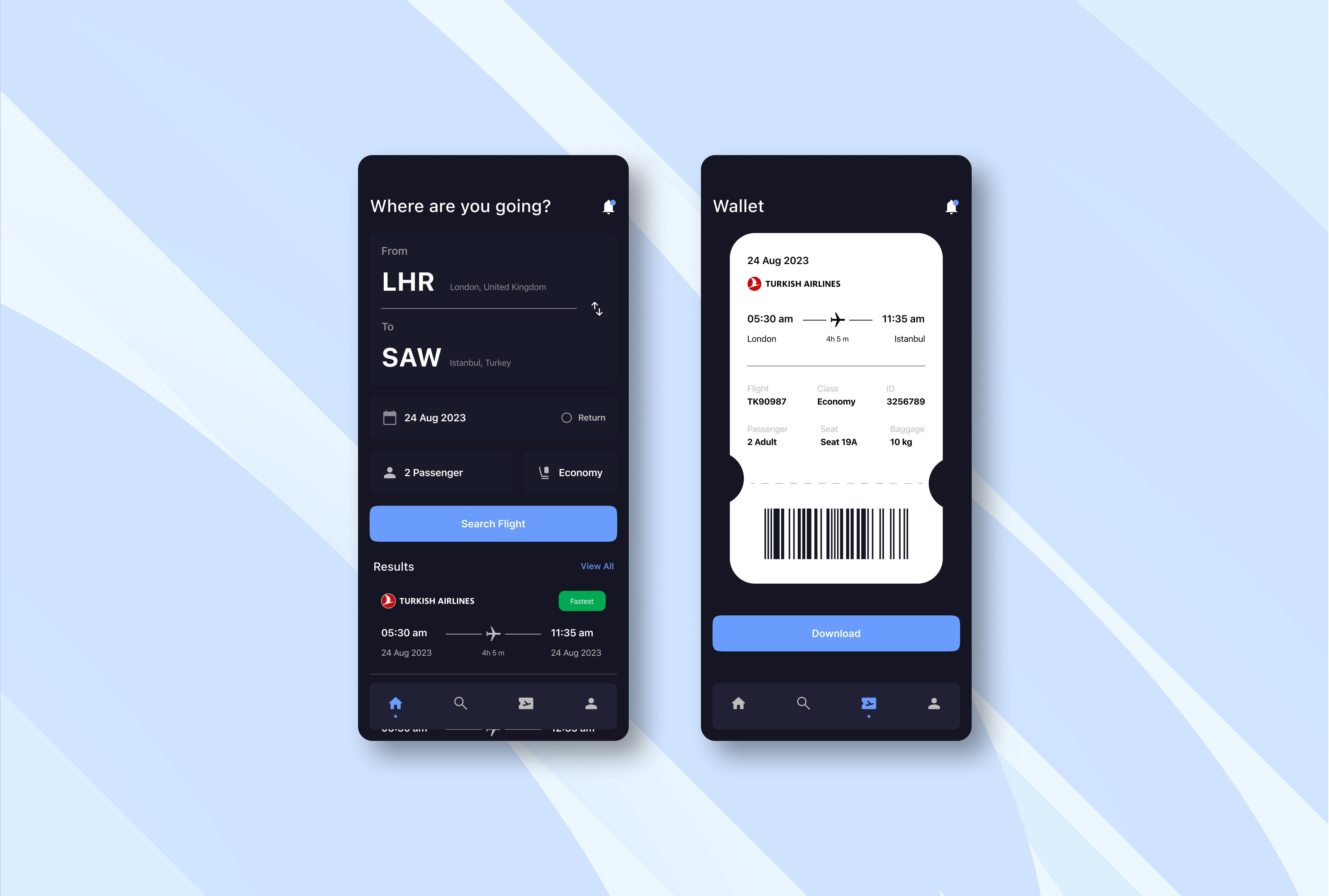 Flyway Booking App booking concept design flight ui ux