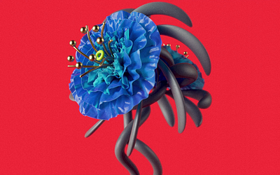 Flower_05 animation art bio biology character flower gif nature red render