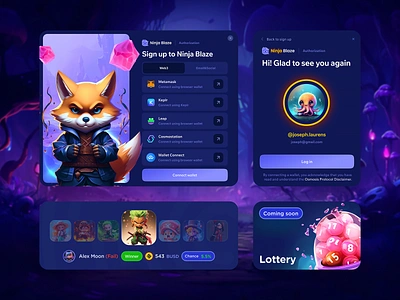 Ninja Blaze - Casino UI Elements bet betting betting design casino casino design casino interface casinoelements elements gambling gambling design game interface ninja online casino roulette slots slots design ui ui kit ux web casino