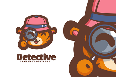 Detective animal branding cute mascot design graphic design illustration logo ui vector