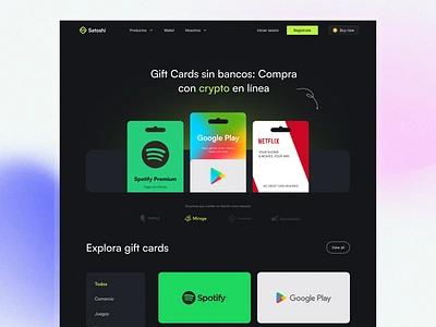 Gift card Crypto landing crypto gift giftcard landing ntf marketplace website