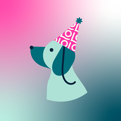 Ilo Hilo Giftology · Ilo Party 2d branding digital art dog fiesta gift gradient illustration illustrator party perro visual design