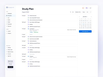 Blueprint Study Plan Concept app branding design typography ui website