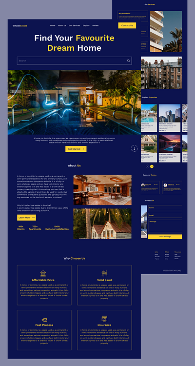 Real Estate Landing Page Project design figma landing page real estate uiux