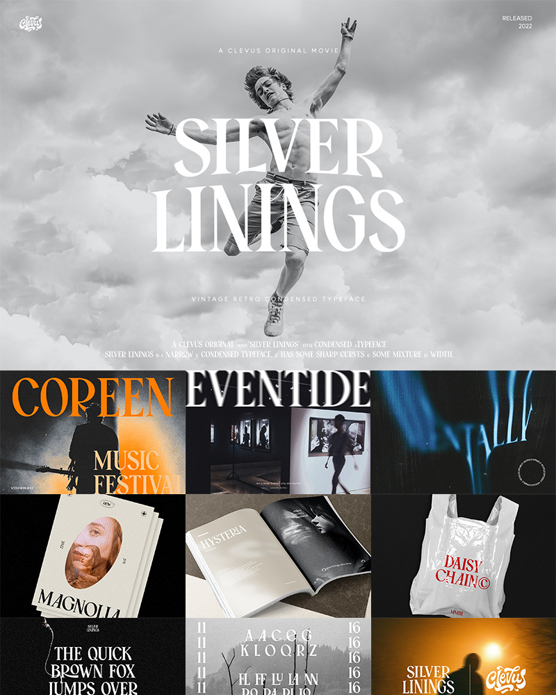 Silver Linings | Condensed Serif 80s branding business ideas classy condensed condensed font design trends elegant fashion festival font helvetica luxury magazine modern music retro serif vintage wedding