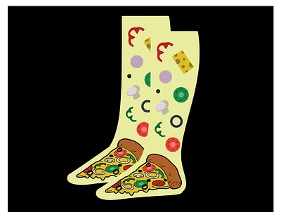 Sizzling Slice Sock Design concept creative design graphic design illustration illustrator pizza ui vector