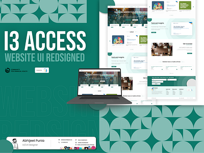 i3 access website revamaped UI abhijeet punia behance best branding clean ui design dribbble dribble figma finance greeen white i3access modern ngo redesign revamped top uiux un website ui