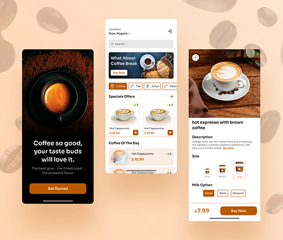 Coffee App coffee app figma ui uiux