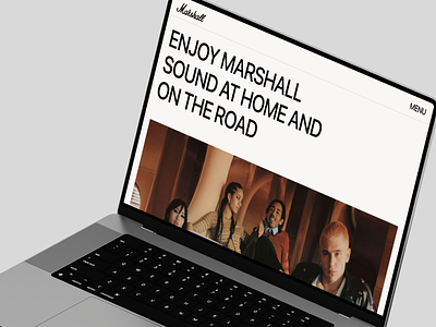 Marshall Website black bold brutalism clean clean web design ecommerce item landing page landing page web luxury marshall music product page shop design sound speaker speakers ui website