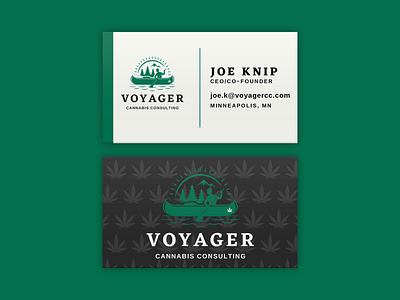 Voyager Cannabis Consulting Business Card branding business card cannabis design graphic design green print