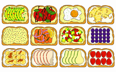 Toast food graphic design illustration vector vector art