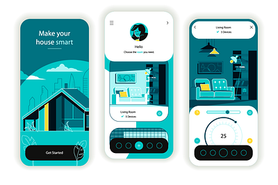 Home Monitoring Dashboard app design graphic design illustration iu ui ux vector