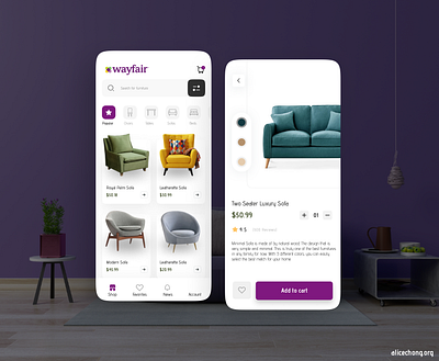 Wayfair Ecommerce Experience appdesign branding design eccomerce mobiledesign mockup productdesign ui ux wayfair