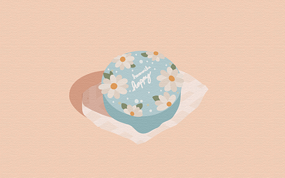Birthday Cake cake drawing flat illustration food graphic design illustration illustrator vector