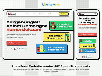 Hero Page Website - 17Fest 17fest app branding brutalism design figma framer graphic design hero illustration independence indonesia logo mobile neu page ui ux vector website