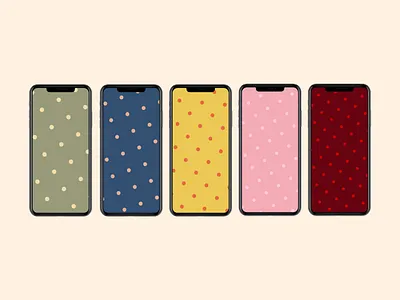 Polka Dot No.2 Wallpaper Set android background colors design graphic design illustration ios iphone lock screen lockscreen pattern phone screen wallpaper