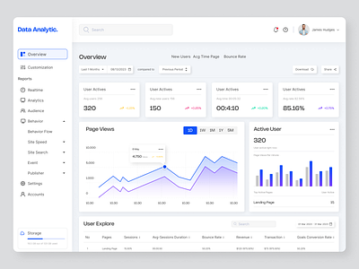 Data - Analytic Dashboard by webflix on Dribbble