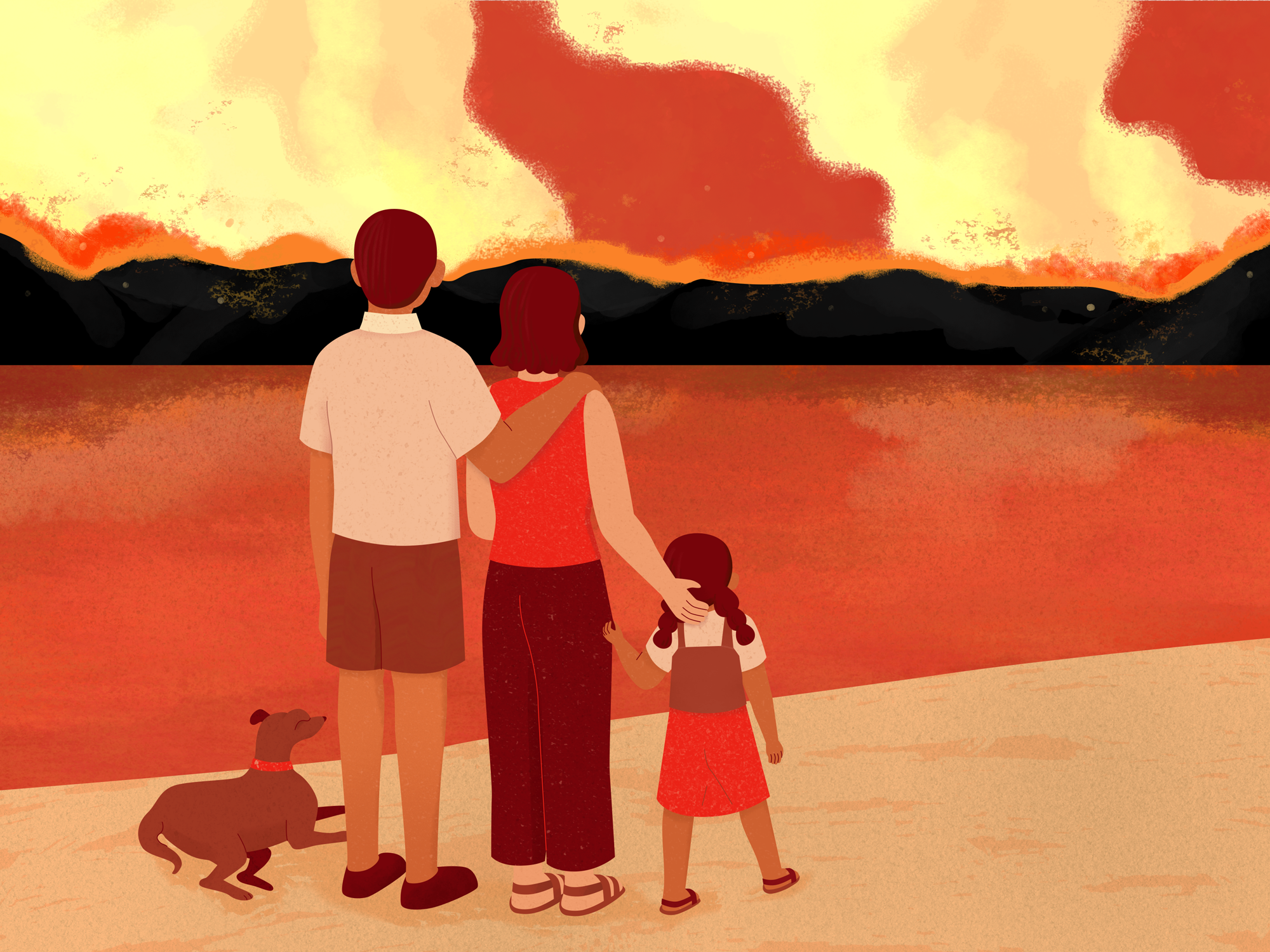 Wildfires in West Kelowna bc canada illustration kelowna wildfires