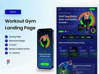 Workout Gym Landing Page bodybuilding cpdesign creativepeoples crossfit exercise fitness gym health healthy landing page personal trainer running sport training trending web web design weightloss workout yoga