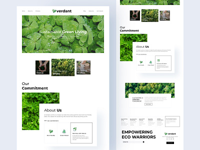 Verdant - Environmental Conservation and Sustainability Website biodiversity carbon clean conservation earth eco energy environmental green green initiatives green living green technologies landing page renewable energy sustainability sustainable sustainable living ui design web design website