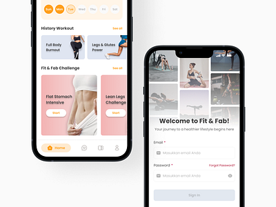 Fit & Fab: Your Journey to Health and Wellness! app design ui ux