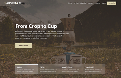 Landing Page - Coffee Brand coffee website hero image slider image carousel landing page