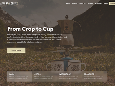 Landing Page - Coffee Brand coffee website hero image slider image carousel landing page