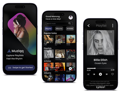 Music UI Design albums app artiste branding design graphic design illustration illustrator logo minimal motion graphics music typography ui uiux user interface design ux vector visual design web