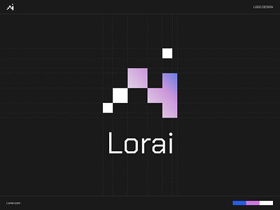 Lorai - Logo Concept ai artificial intelegence branding clean copy writing dark gradient graphic design logo logo concept logo design pixelart pixelated tech text uiuxdesign website